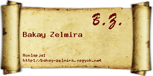 Bakay Zelmira névjegykártya